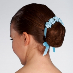 mimy design large hair blossom with satin ribbon